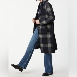 Bernardo Plaid Two Tone Coat